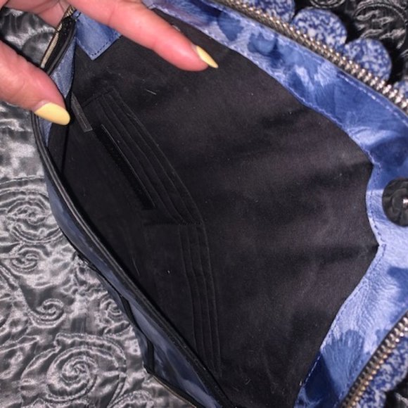 Rebecca Minkoff Pom Pom Blue Leather Clutch - Picture 4 of 4